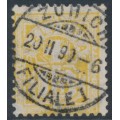 SWITZERLAND - 1882 15c yellow Numeral, granite paper, used – Zumstein # 63Aa