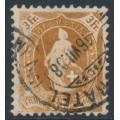 SWITZERLAND - 1907 3Fr brown Helvetia, p.11½:12, plain paper, used – Zum # 92C
