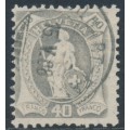 SWITZERLAND - 1907 40c grey Helvetia, p.11½:12, granite paper, used – Zum # 97A