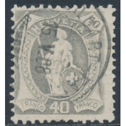 SWITZERLAND - 1907 40c grey Helvetia, p.11½:12, granite paper, used – Zum # 97A SWITZERLAND - 1907 40c grey Helvetia, p.11½:12, granite paper, used – Zum # 97A