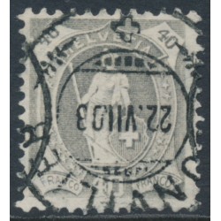 SWITZERLAND - 1907 40c grey Helvetia, p.11½:12, granite paper, used – Zum # 97A