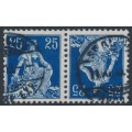 SWITZERLAND - 1909 25c blue Helvetia, tête-bêche pair, used – Michel # K3