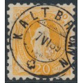 SWITZERLAND - 1888 20c orange Helvetia, perf. 9¾:9¼, used – Zumstein # 66B SWITZERLAND - 1888 20c orange Helvetia, perf. 9¾:9¼, used – Zumstein # 66B