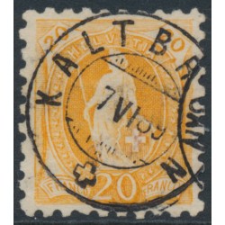 SWITZERLAND - 1888 20c orange Helvetia, perf. 9¾:9¼, used – Zumstein # 66B SWITZERLAND - 1888 20c orange Helvetia, perf. 9¾:9¼, used – Zumstein # 66B