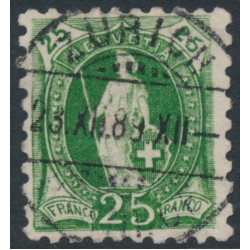 SWITZERLAND - 1888 25c green Helvetia, perf. 9¾:9¼, used – Zumstein # 67B