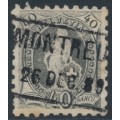 SWITZERLAND - 1888 40c grey Helvetia, perf. 9¾:9¼, used – Zumstein # 69B SWITZERLAND - 1888 40c grey Helvetia, perf. 9¾:9¼, used – Zumstein # 69B