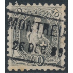 SWITZERLAND - 1888 40c grey Helvetia, perf. 9¾:9¼, used – Zumstein # 69B SWITZERLAND - 1888 40c grey Helvetia, perf. 9¾:9¼, used – Zumstein # 69B