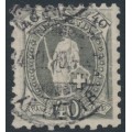 SWITZERLAND - 1888 40c grey Helvetia, perf. 9¾:9¼, used – Zumstein # 69B SWITZERLAND - 1888 40c grey Helvetia, perf. 9¾:9¼, used – Zumstein # 69B