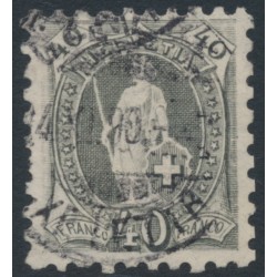 SWITZERLAND - 1888 40c grey Helvetia, perf. 9¾:9¼, used – Zumstein # 69B SWITZERLAND - 1888 40c grey Helvetia, perf. 9¾:9¼, used – Zumstein # 69B