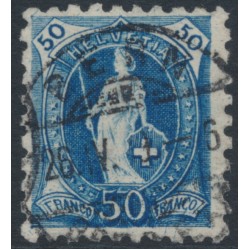 SWITZERLAND - 1888 50c blue Helvetia, perf. 9¾:9¼, used – Zum. # 70B SWITZERLAND - 1888 50c blue Helvetia, perf. 9¾:9¼, used – Zum. # 70B