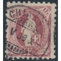 SWITZERLAND - 1888 1Fr purple Helvetia, perf. 9¾:9¼, used – Zum. # 71B SWITZERLAND - 1888 1Fr purple Helvetia, perf. 9¾:9¼, used – Zum. # 71B