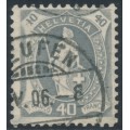 SWITZERLAND - 1904 40c grey Helvetia, perf. 11¾, oval watermark, used – Zum. # 76F SWITZERLAND - 1904 40c grey Helvetia, perf. 11¾, oval watermark, used – Zum. # 76F