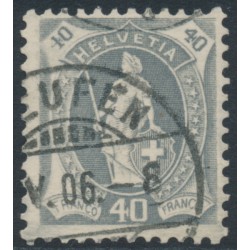 SWITZERLAND - 1904 40c grey Helvetia, perf. 11¾, oval watermark, used – Zum. # 76F SWITZERLAND - 1904 40c grey Helvetia, perf. 11¾, oval watermark, used – Zum. # 76F