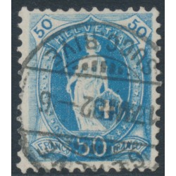 SWITZERLAND - 1882 50c blue Helvetia, perf. 11¾:11¾, used – Zumstein # 70A