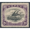 PAPUA / BNG - 1908 2d black/purple Lakatoi, small PAPUA, perf. 11, upright wmk, MNH – SG # 50 PAPUA / BNG - 1908 2d black/purple Lakatoi, small PAPUA, perf. 11, upright wmk, MNH – SG # 50