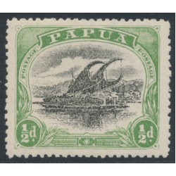 PAPUA / BNG - 1910 ½d black/green Lakatoi, large PAPUA, MH – SG # 75 PAPUA / BNG - 1910 ½d black/green Lakatoi, large PAPUA, MH – SG # 75