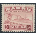 NAURU - 1924 5/- claret Freighter on grey paper, MNH – SG # 38A