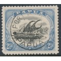 PAPUA / BNG - 1910 2½d black/blue Lakatoi, small PAPUA, perf. 11, horizontal wmk, used – SG # 62 PAPUA / BNG - 1910 2½d black/blue Lakatoi, small PAPUA, perf. 11, horizontal wmk, used – SG # 62