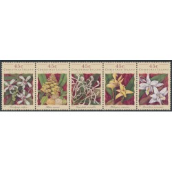 CHRISTMAS ISLAND - 1994 45c Orchids strip of 5, MNH – SG # 392a