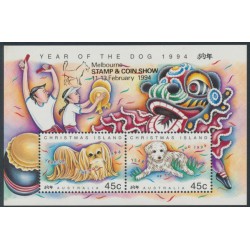 CHRISTMAS ISLAND - 1994 Chinese New Year (Dog) M/S, Melbourne o/p, MNH – SG # MS388 CHRISTMAS ISLAND - 1994 Chinese New Year (Dog) M/S, Melbourne o/p, MNH – SG # MS388