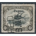 PAPUA / BNG - 1906 4d black/sepia Lakatoi, horizontal rosettes, o/p large Papua, used – SG # 17 PAPUA / BNG - 1906 4d black/sepia Lakatoi, horizontal rosettes, o/p large Papua, used – SG # 17
