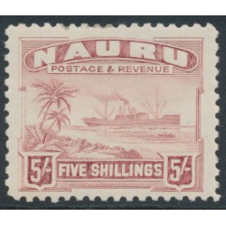 NAURU - 1937 5/- claret Freighter on shiny paper, MH – SG # 38B