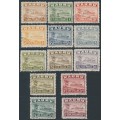 NAURU - 1937 ½d to 5/- Freighter short set on shiny paper, used – SG # 26B-38B