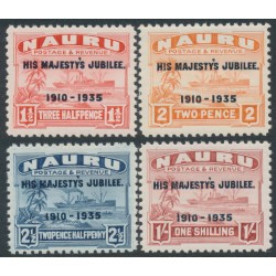 NAURU - 1935 1½d to 1/- KGV Jubilee overprints set of 4, MNH – SG # 40-43