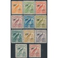 NEW GUINEA - 1931 ½d to 2/- Bird of Paradise set of 11, with dates, airmail o/p, MH – SG # 163-167