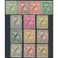 NEW GUINEA - 1932 1d to 5/- Bird of Paradise set of 13, no dates, MH – SG # 177-187
