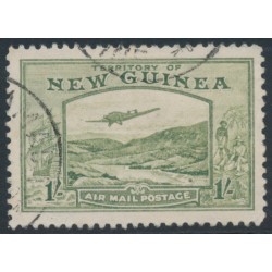 NEW GUINEA - 1939 1/- pale blue-green Bulolo Goldfields, used – SG # 221