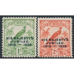 NEW GUINEA - 1935 KGV Jubilee overprints set of 2, MH – SG # 206-207
