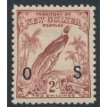NEW GUINEA - 1932 2/- dull lake Bird of Paradise, no dates, o/p OS, MH – SG # O53