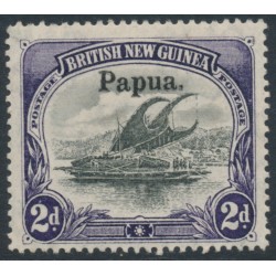 PAPUA / BNG - 1906 2d black/violet Lakatoi, vertical rosettes, o/p large Papua, MH – SG # 23 PAPUA / BNG - 1906 2d black/violet Lakatoi, vertical rosettes, o/p large Papua, MH – SG # 23
