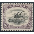 PAPUA / BNG - 1908 2d black/purple Lakatoi, small PAPUA, perf. 11, upright wmk, MH – SG # 50 PAPUA / BNG - 1908 2d black/purple Lakatoi, small PAPUA, perf. 11, upright wmk, MH – SG # 50