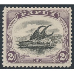 PAPUA / BNG - 1908 2d black/purple Lakatoi, small PAPUA, perf. 11, upright wmk, MH – SG # 50 PAPUA / BNG - 1908 2d black/purple Lakatoi, small PAPUA, perf. 11, upright wmk, MH – SG # 50