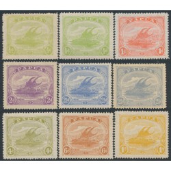 PAPUA / BNG - 1911 ½d to 1/- Lakatois set + shades, MH – SG # 84-90