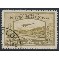 NEW GUINEA - 1939 5/- olive-brown Bulolo Goldfields, used – SG # 223