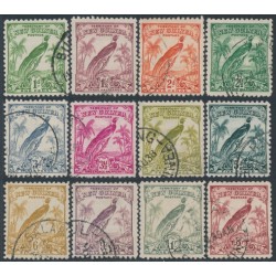 NEW GUINEA - 1932 1d to 2/- Bird of Paradise set of 12, no dates, used – SG # 177-186