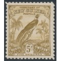 NEW GUINEA - 1931 5/- olive-brown Bird of Paradise, with dates, MH – SG # 160 NEW GUINEA - 1931 5/- olive-brown Bird of Paradise, with dates, MH – SG # 160