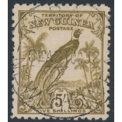 NEW GUINEA - 1932 5/- olive Bird of Paradise, without dates, used – SG # 187