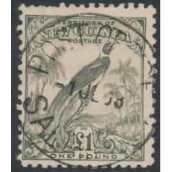 NEW GUINEA - 1932 £1 olive-grey Bird of Paradise, without dates, used – SG # 189