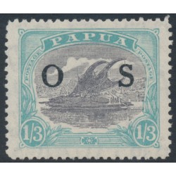 PAPUA - 1932 1/3 lilac/greenish blue Lakatoi, overprinted OS, MNH – SG # O65