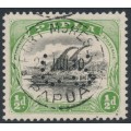 PAPUA - 1908 ½d black/green Lakatoi, perf. 11, sideways wmk, perf. OS, used – SG # O14