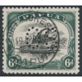 PAPUA - 1908 6d black/green Lakatoi, perf. 11, sideways wmk, perf. OS, used – SG # O19