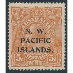 AUSTRALIA / NWPI - 1915 5d chestnut KGV, 'notched SW corner' [1L57], MH – SG # 72