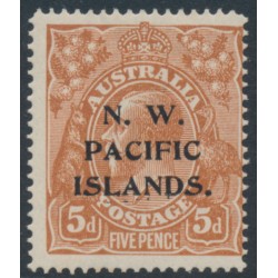 AUSTRALIA / NWPI - 1915 5d chestnut KGV, 'damaged NE corner' [1L59], MH – SG # 72