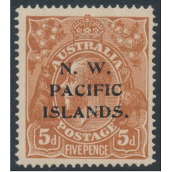 AUSTRALIA / NWPI - 1915 5d chestnut KGV, 'shaved SE corner' [1L24], MH – SG # 72