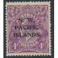 AUSTRALIA / NWPI - 1922 4d violet KGV, single watermark, MH – SG # 123