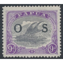PAPUA / BNG - 1932 9d lilac/violet Lakatoi, overprinted OS, MH – SG # O63